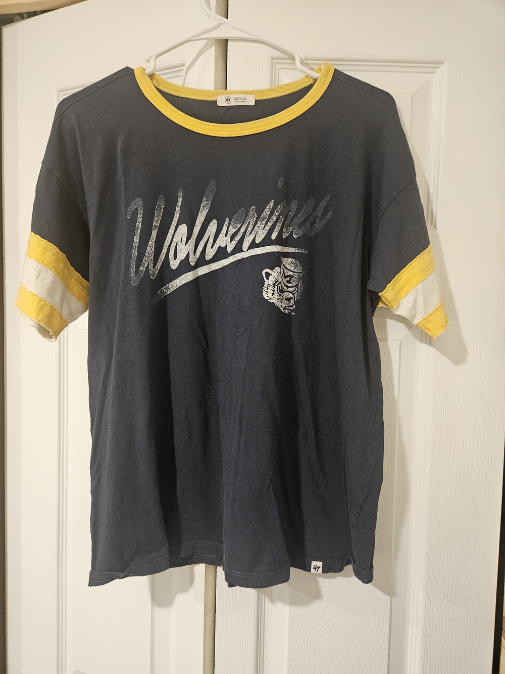 "Vintage" Wolverines Graphic Tee with Yellow Trim